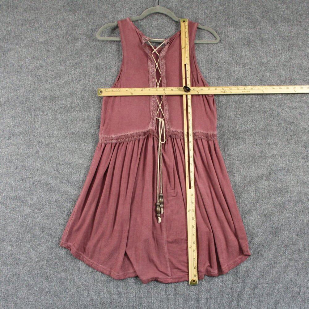 POL Dress Womens M Pink Baby Doll Sundress Lace Boutique Corset Back BoHo Mini - Picture 8 of 13